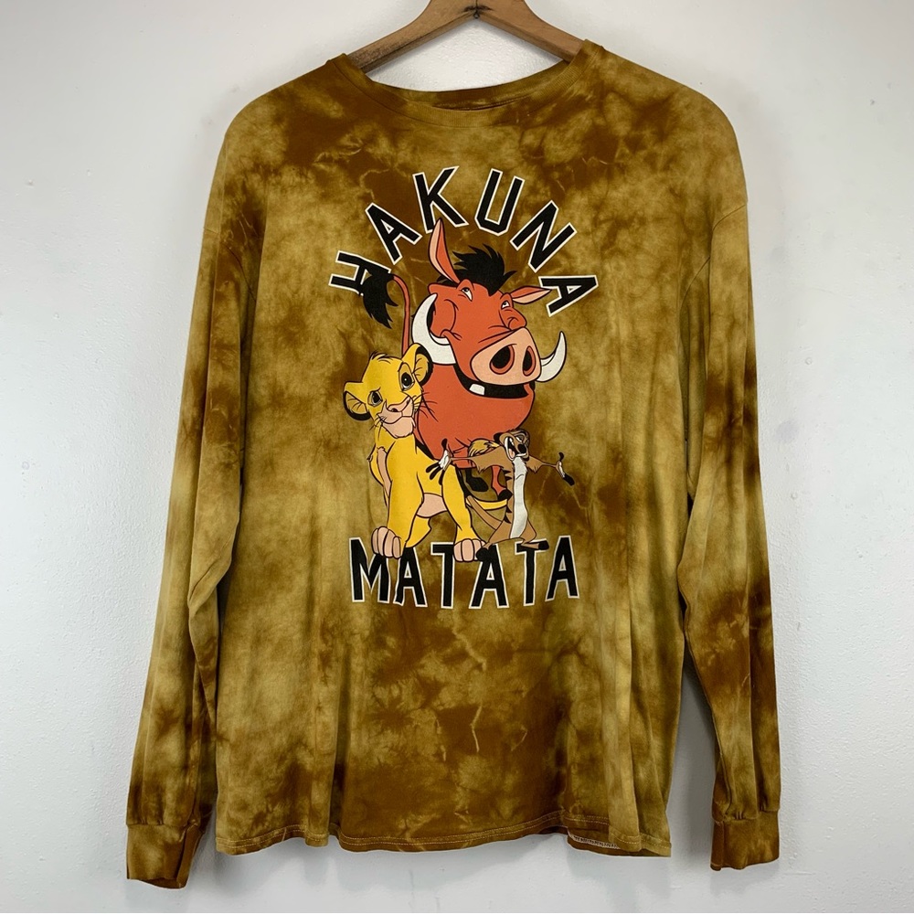 Disney Lion King Shirt Size Large Hakuna Matata Simba Pumbaa Timon Long Sleeve